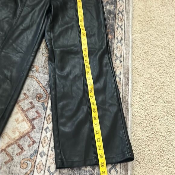 7 for all mankind faux leather wide leg pants - Picture 5 of 6